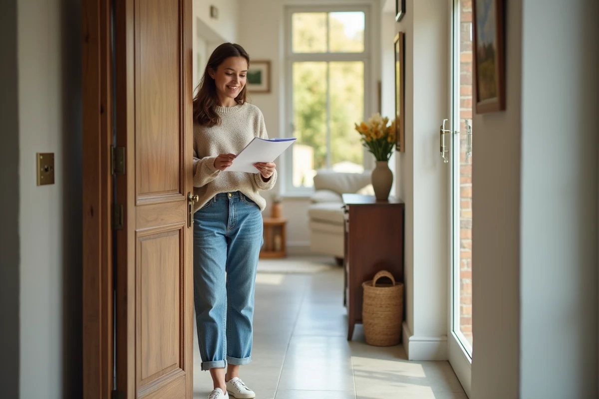 Jeune femme souriante à côté d