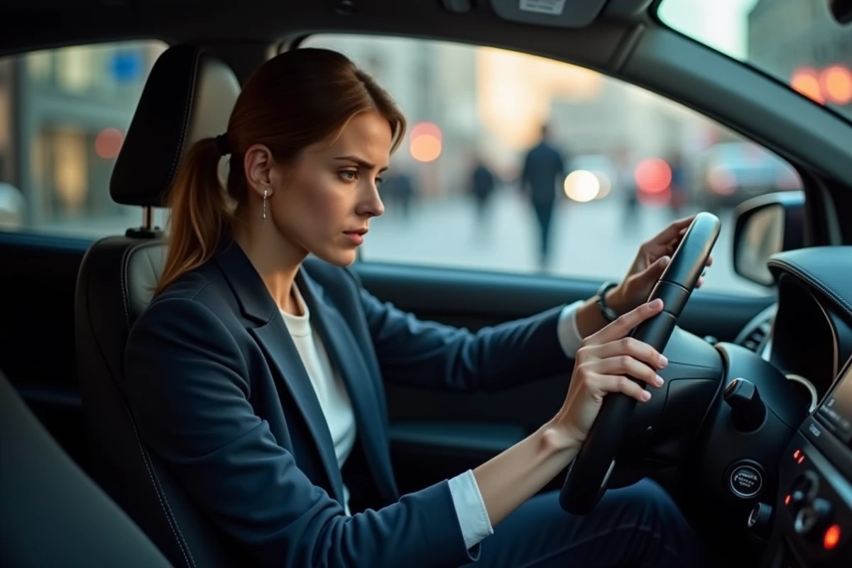 Femme frustrée regardant les voyants d