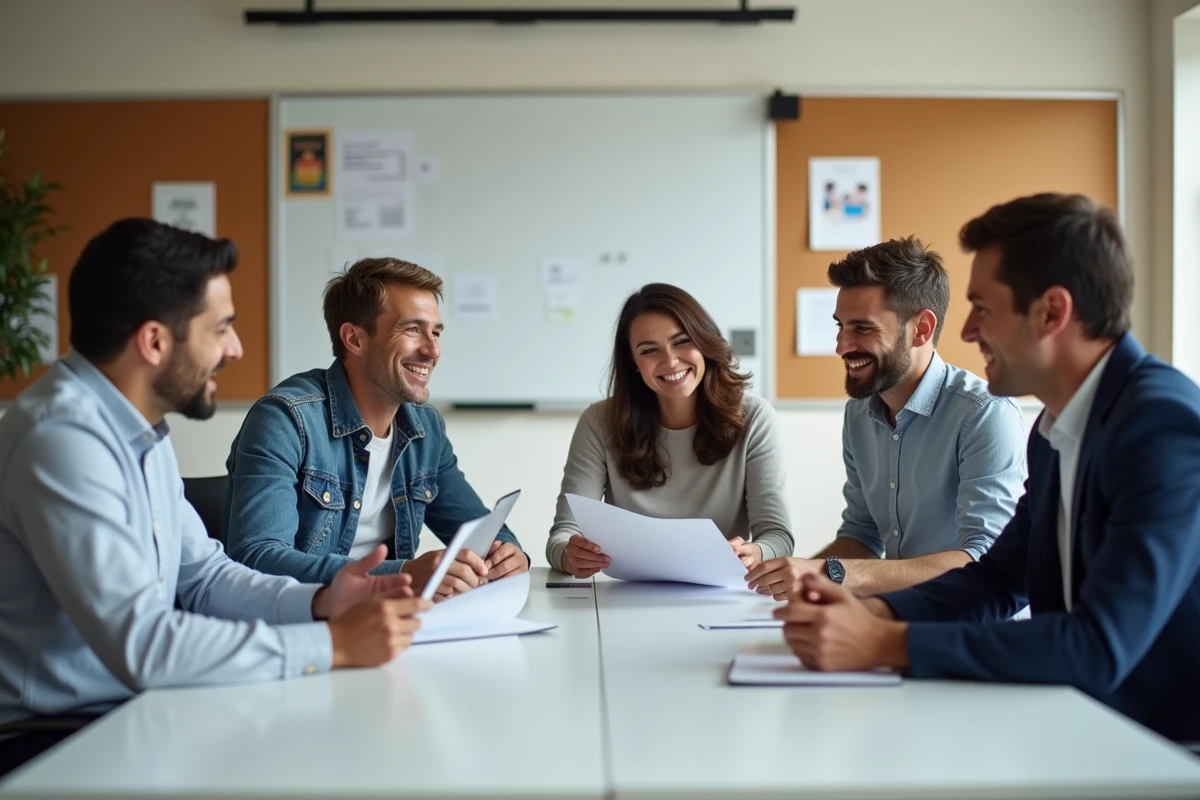 Groupe diversifié en formation en réunion