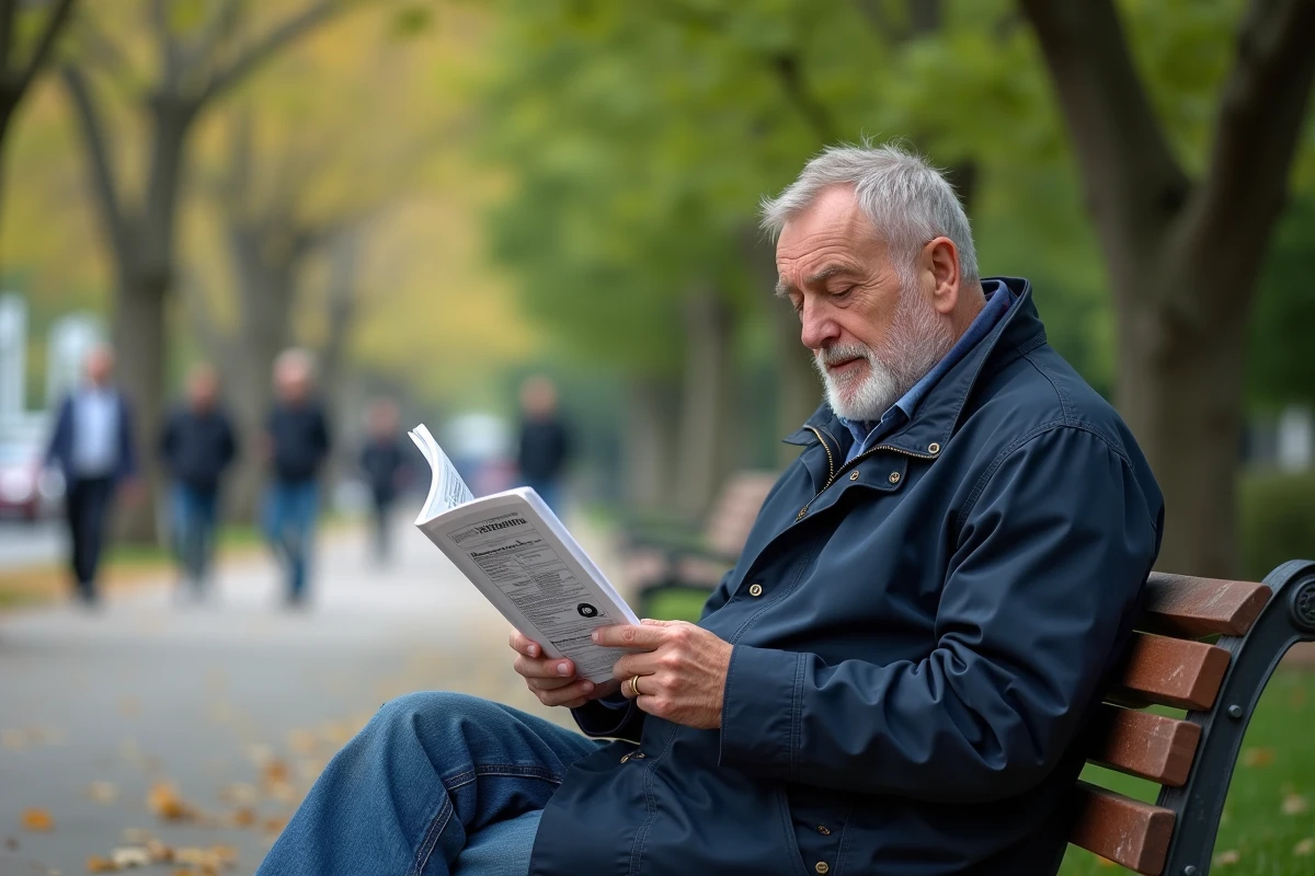 Homme étudiant le permis de conduire en plein air