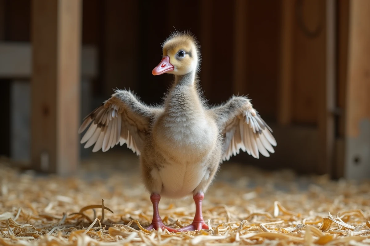 Jeune oie en train d